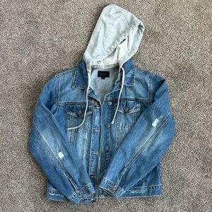 Risen Denim Jacket with detachable Gray Hood